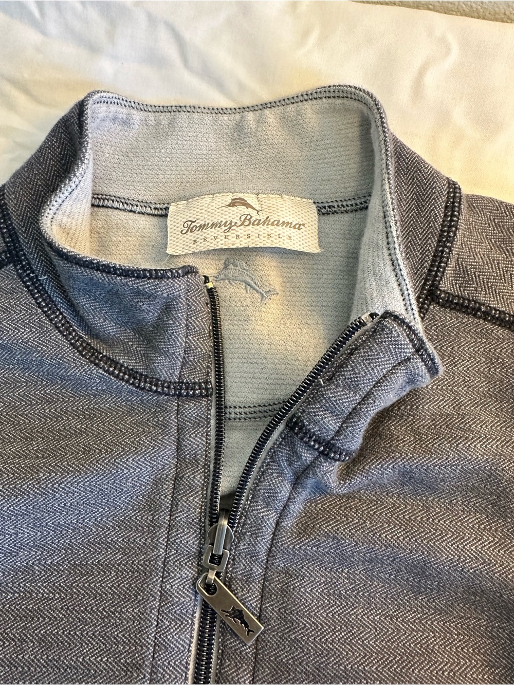 Tommy Bahama Men’s Gray Quarter-Zip Sweater